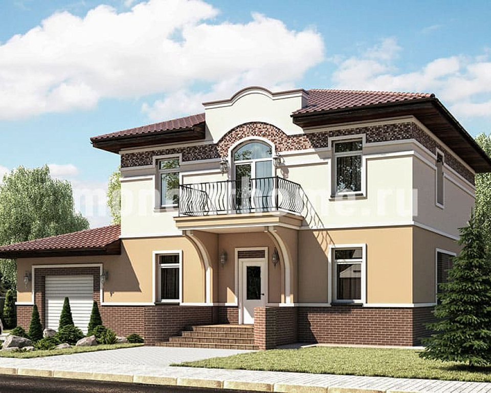 Дом из пеноблоков Вольпуга двухэтажный 14х14 – компания «Монолит-домстрой»